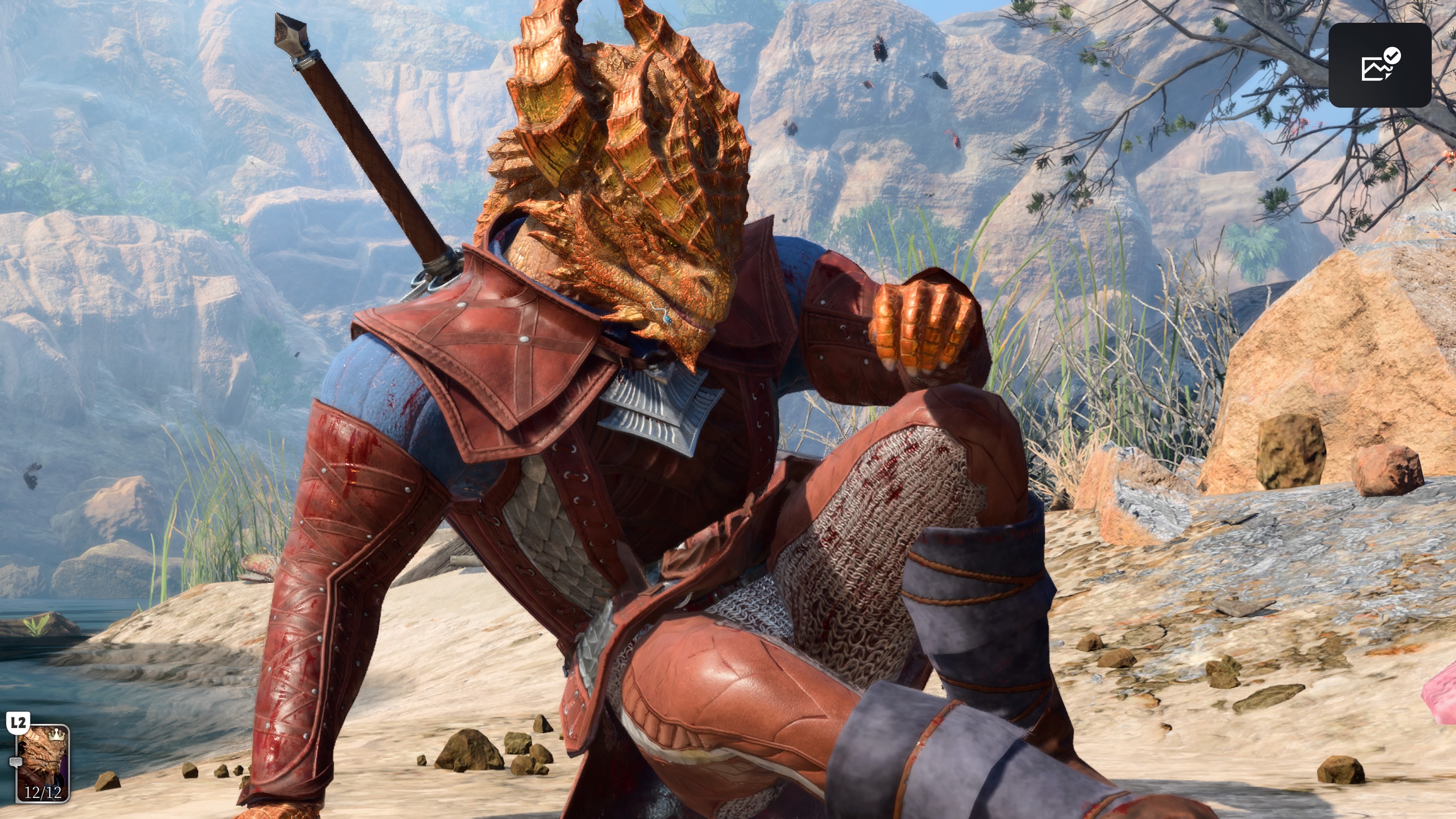 荒れた浜辺に漂着する主人公