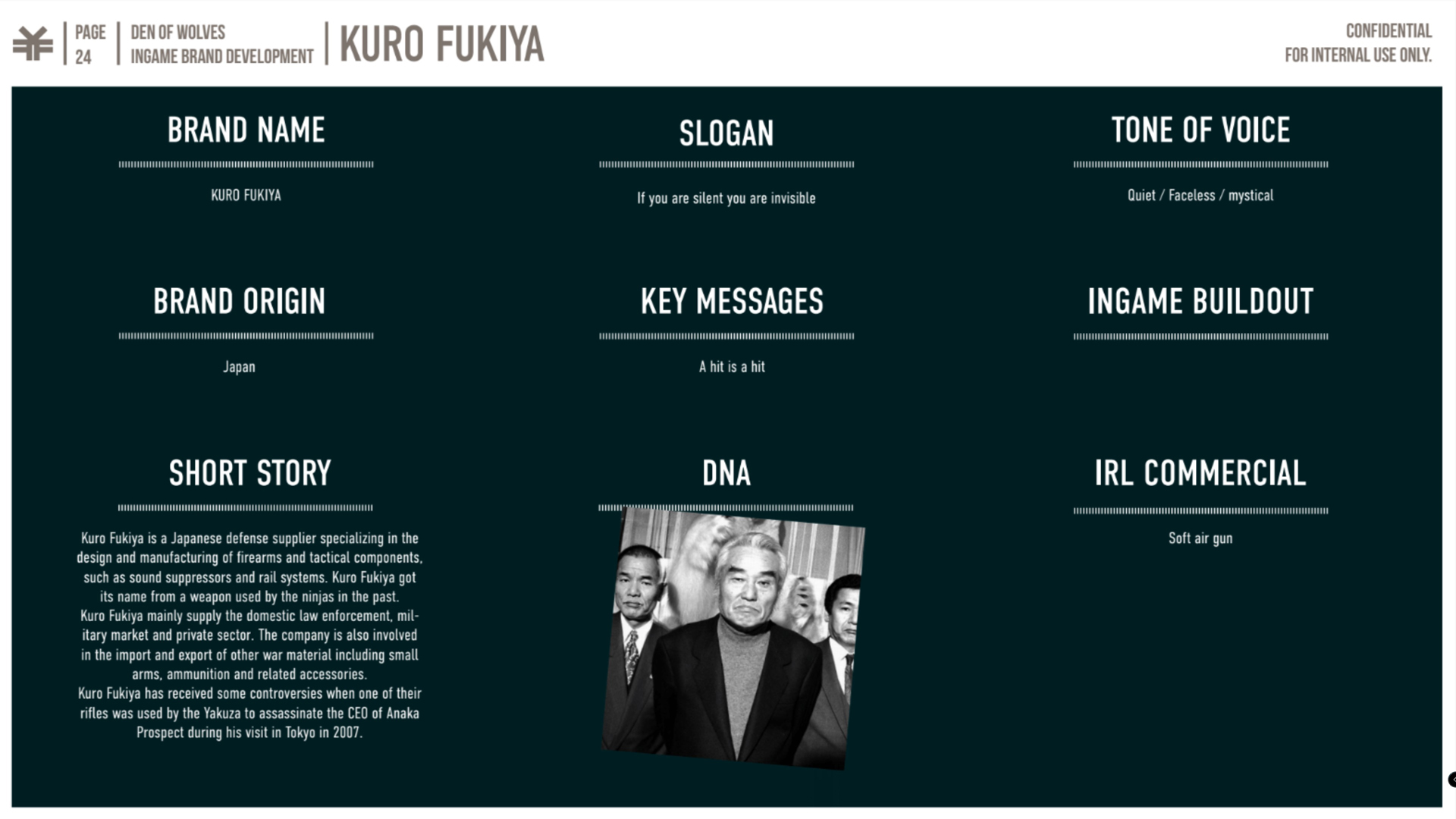 企業ロゴやマーク、製品など、世界観はしっかりと作り込んでいく