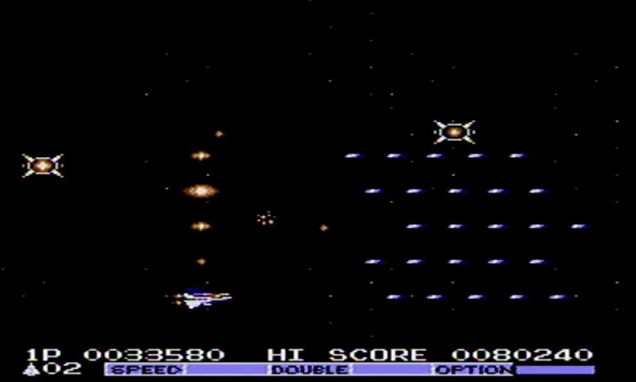 オプション4個装備と長尺のレーザーを実装。当時のプレイヤーの夢のかなえた見事な移植であった