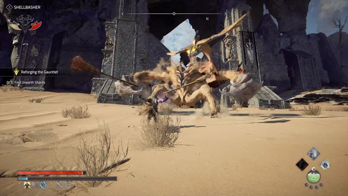 アクティブストーンで発動できるスキルには、単体に攻撃するものや、砂塵を巻き起こすものなど様々だ