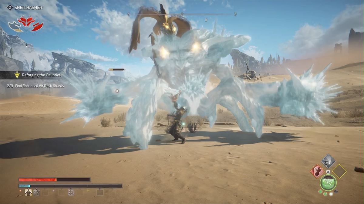 連続パリィを決めれば巨大な敵も硬直。攻撃のチャンスとなる