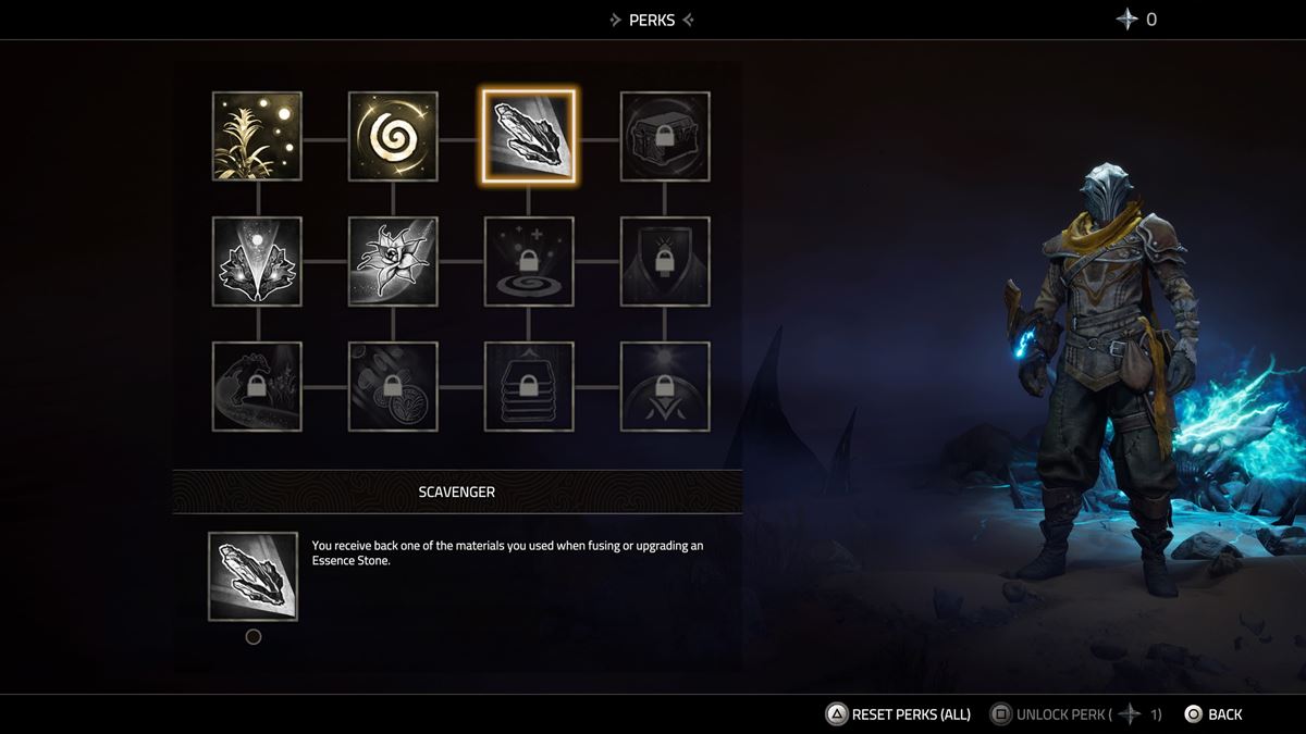 パークを解禁すれば、戦闘開始時にモメンタムを獲得したり、珍しい素材を手に入れやすくなったりといった恩恵を受けることができる