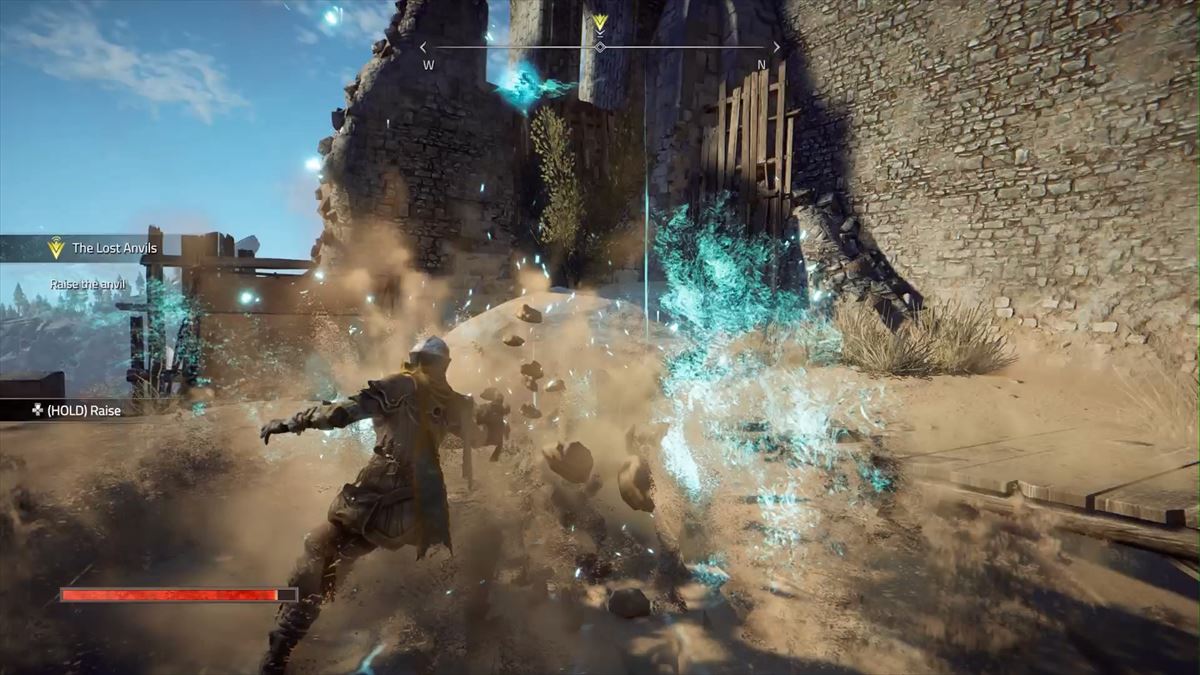 ガントレットの力を使い砂に埋もれてしまったものを掘り起こすこともできる