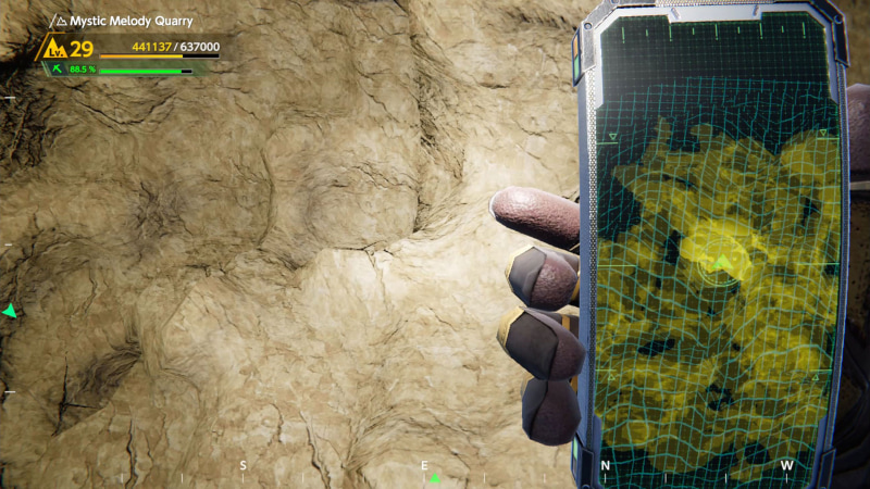 「GPSデバイス」を使って、自分がどこにいるのか、どれだけ掘ったのか3Dの映像で確認できる