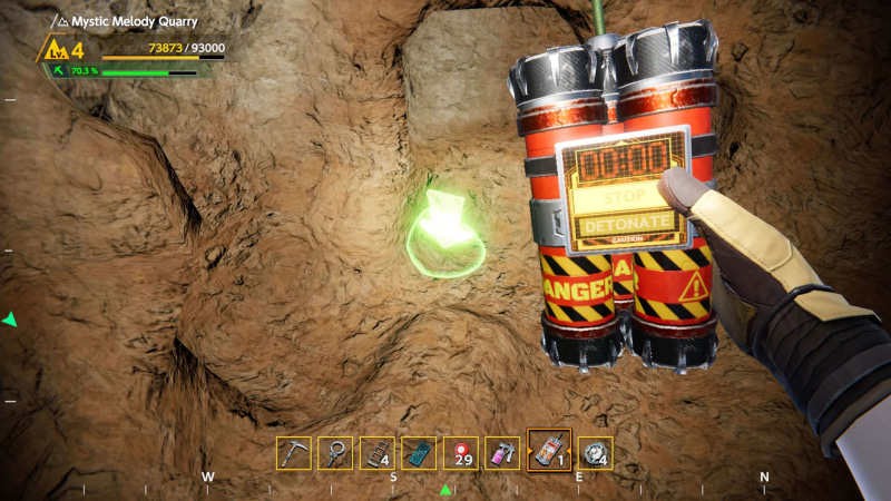 「爆弾」を使えば、設置した周辺を一気に破壊してくれる