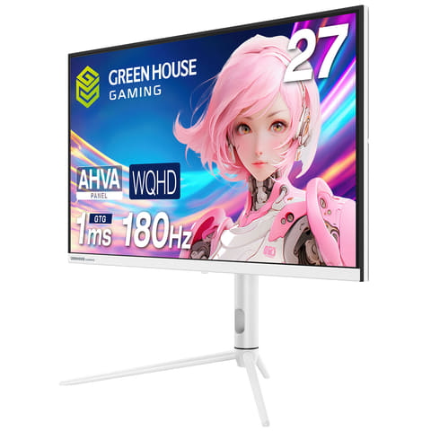 グリーンハウス、180Hz駆動対応WQHDゲーミングモニターを1月中旬発売