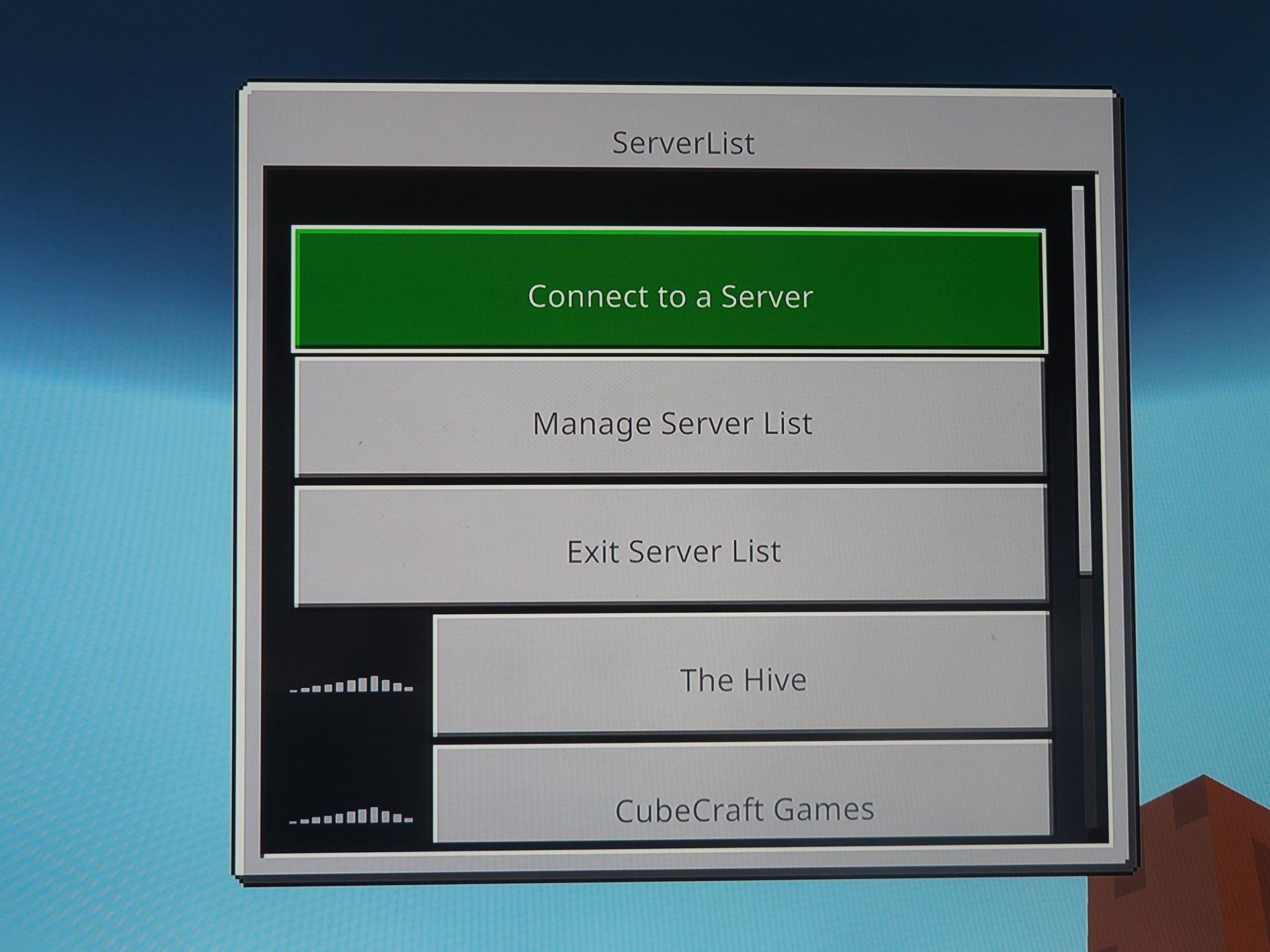 このような画面が表示されるので、一番上の「Connect to a Server」を選択