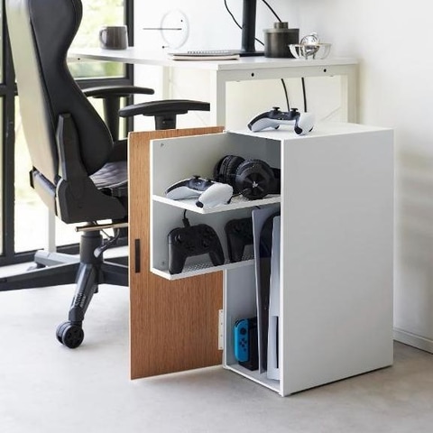 tower 隠せる ゲーム機 収納ラック 黒 山崎実業 2110 PS5 PS4 楽天市場】山崎実業 ゲーム機収納ラック タワー tower ブラック