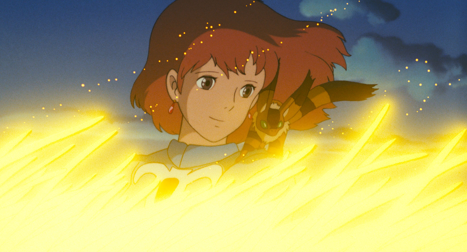 映画のラストシーン。ナウシカの犠牲によって王蟲たちの怒りは解け、風の谷の人々は救われる。谷に古くから伝わる預言が成就した瞬間だ