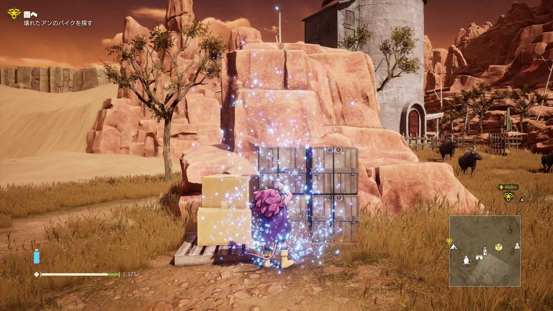 マップを確認すると、給水ポイントがあちこちに見える。水を飲むことで体力も回復させられるため、フィールドを移動している時は優先的に探す場所になるだろう