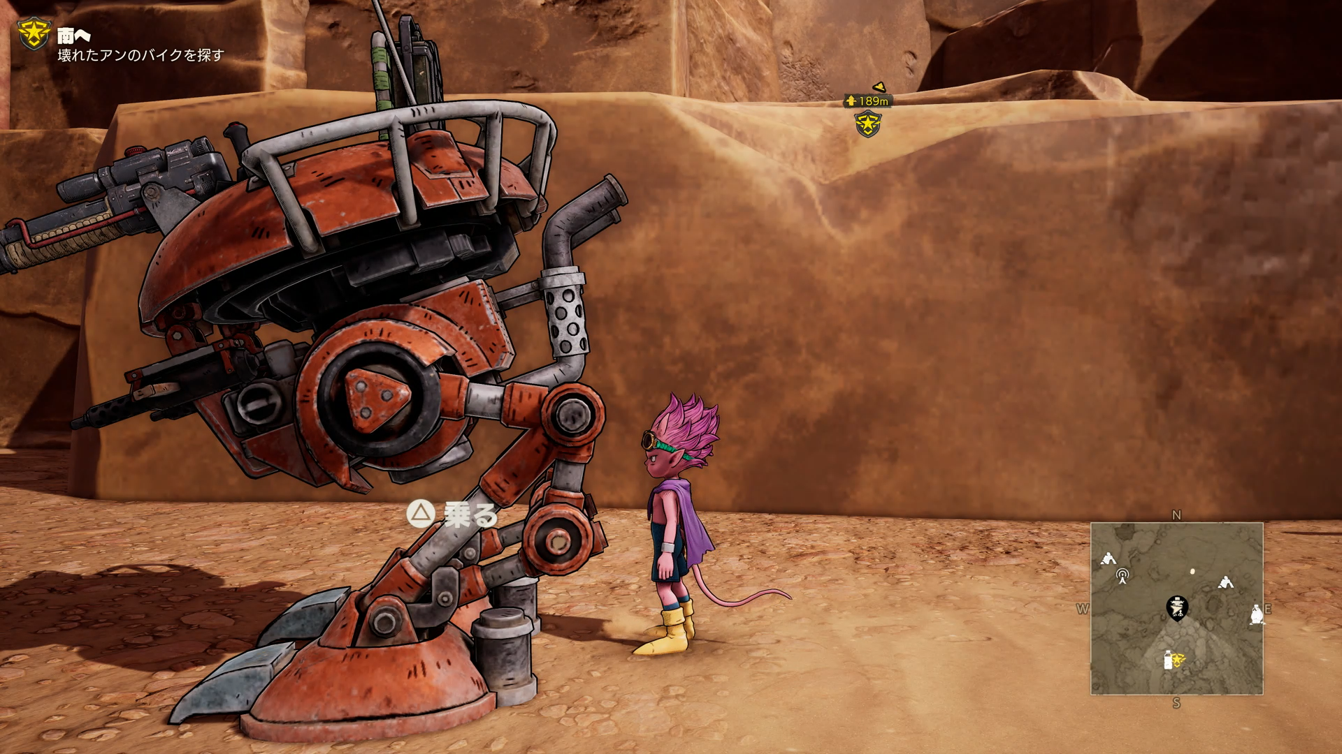 ゲーム中、ベルゼブブは5種類のメカをカプセルに入れて持ち運べるのだが、岩山で役立つのがジャンプメカ。これに乗れば、身長の3倍ほどもある段差も難なく越えられる。武装もしているので、攻撃も問題なし