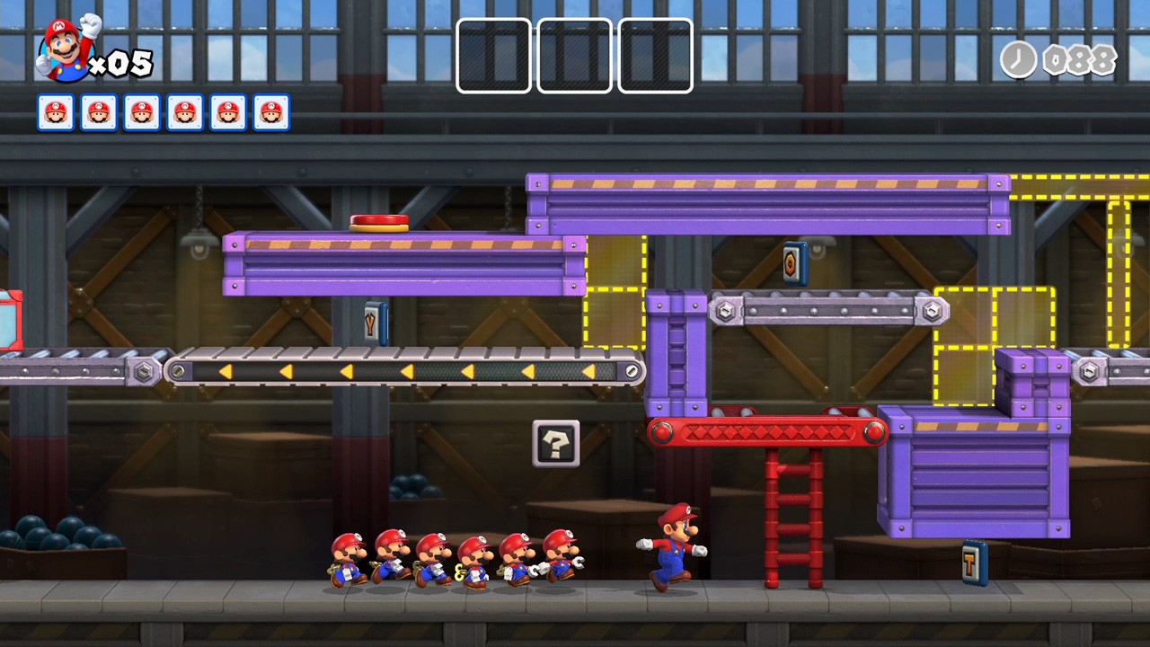 ミニマリオステージでは、6体のミニマリオがついてくる