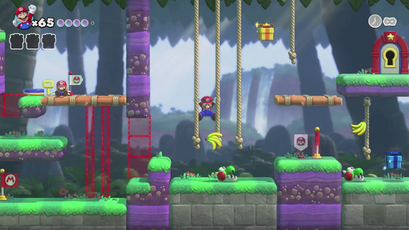 ミニマリオの道を安全に作りながらマリオ自身の身の安全も確保する