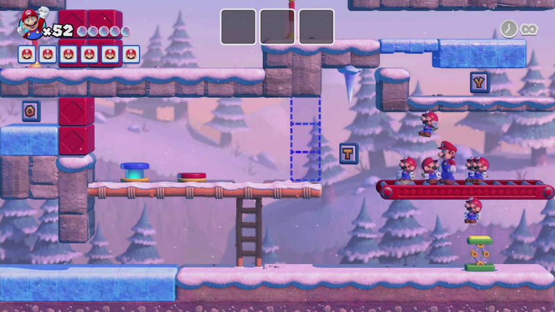 ミニマリオは高いところに上るのにジャンプ台が必要だ