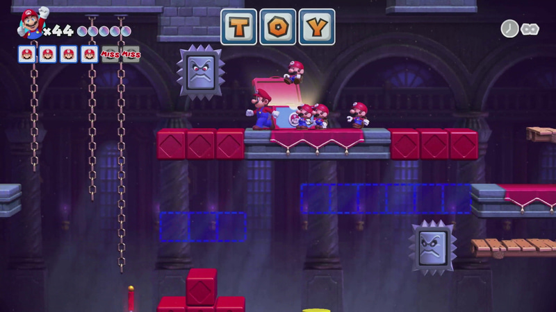 ミニマリオは高いところに上るのにジャンプ台が必要だ