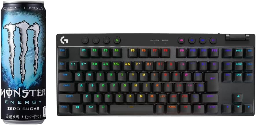 Logicool G PRO X TKL LIGHTSPEED + モンスターエナジー ゼロシュガー 355ml×24本
