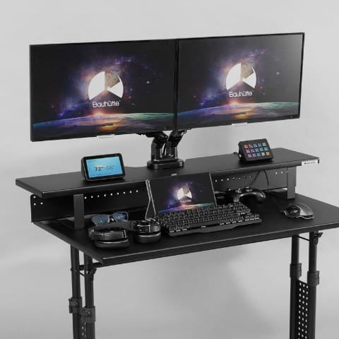 バウヒュッテ　モニターテーブル バウヒュッテ」、デスクをスッキリ整理できるモニター台を3月