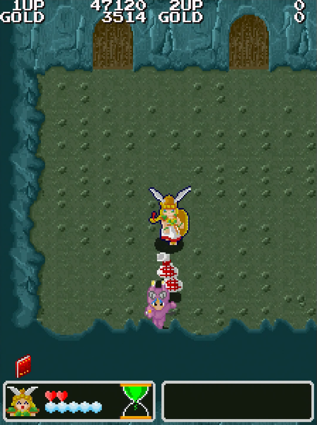 壁を壊した先で倒れているコアクマンに話しかけると、お金を落としながら去って行く。ありがたく頂戴しておこう。その後は危険と言われた右の道を進むのがオススメ。近づくと穴の空く地面があるものの、ゆっくり進めば問題ない