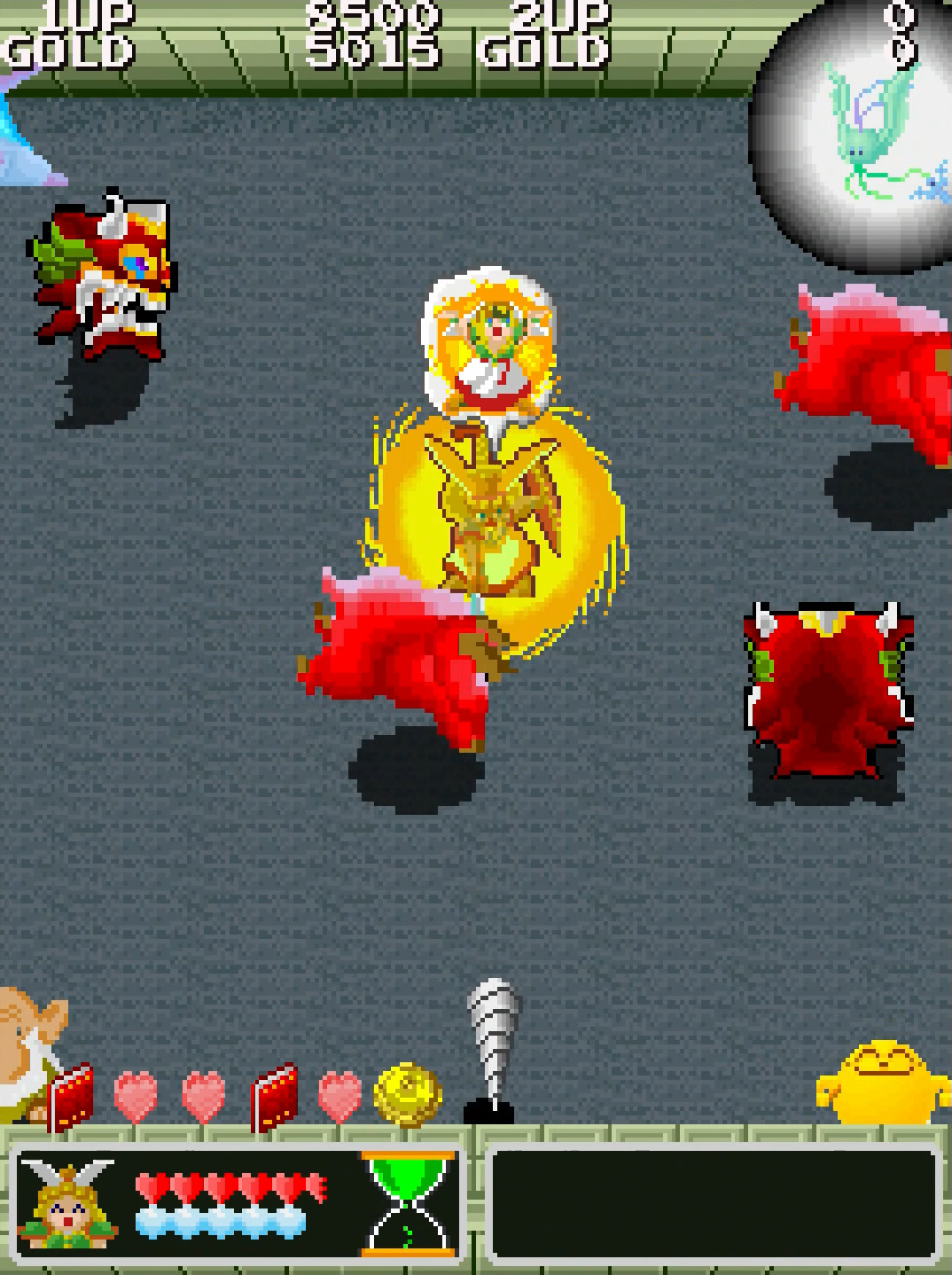 体力の試練は文字通り敵と戦い、知力の試練は12面パズルを解く。クリアすると前者はHPがハート2つ分、後者はMP2つ分、それぞれ最大値が増加し、さらに増えた分回復する