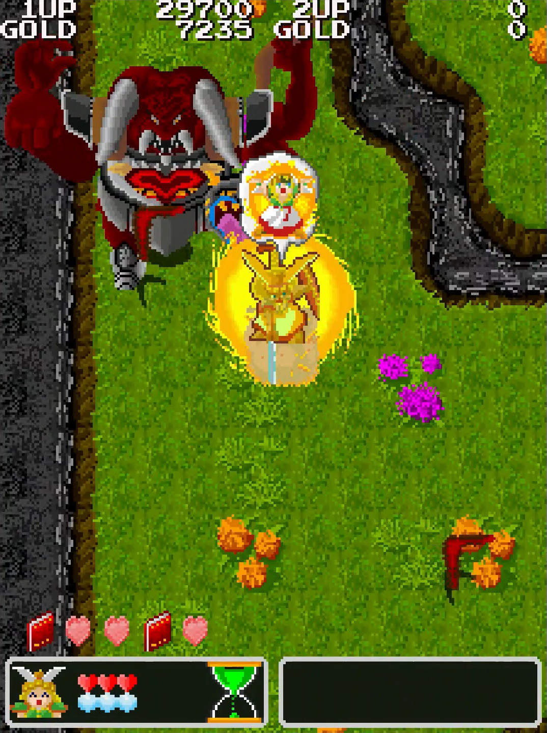 最後の敵は、悪の化身カムーズ。逃げながら地道にショットを当てていくか、魔法の素が残っているならサイクロンの術を使いまくるという手も。倒して、ぜひ感動のエンディングを見てほしい