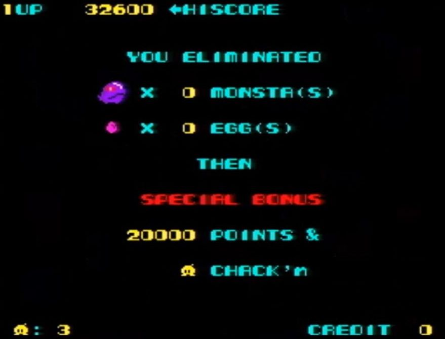 もんすたを一切倒さずにクリアすると、20000万点＋1UPのスペシャルボーナスが獲得できる