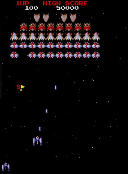 「ギャプラス」のプレイヤー間で有名になった裏技。1面で敵軍が集結後に、隠れキャラの「スペシャルフラッグ」を出現させ、クイーンに体当たりして自爆すると自機が変身する