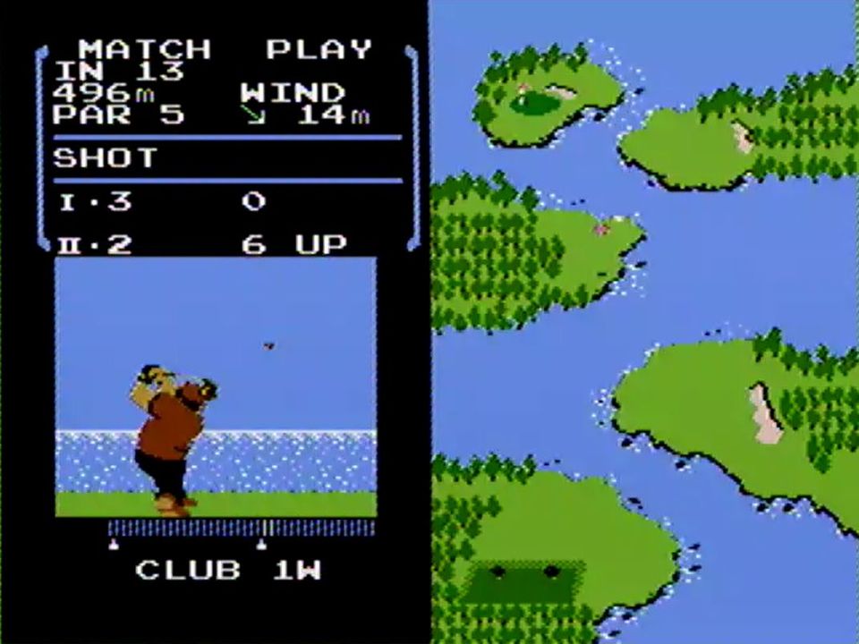 後半になると難しいコースが出現し、強風が吹くとさらに難易度がアップ。クラブ選択や打球方向を間違えると、池ポチャなどの大トラブルに……