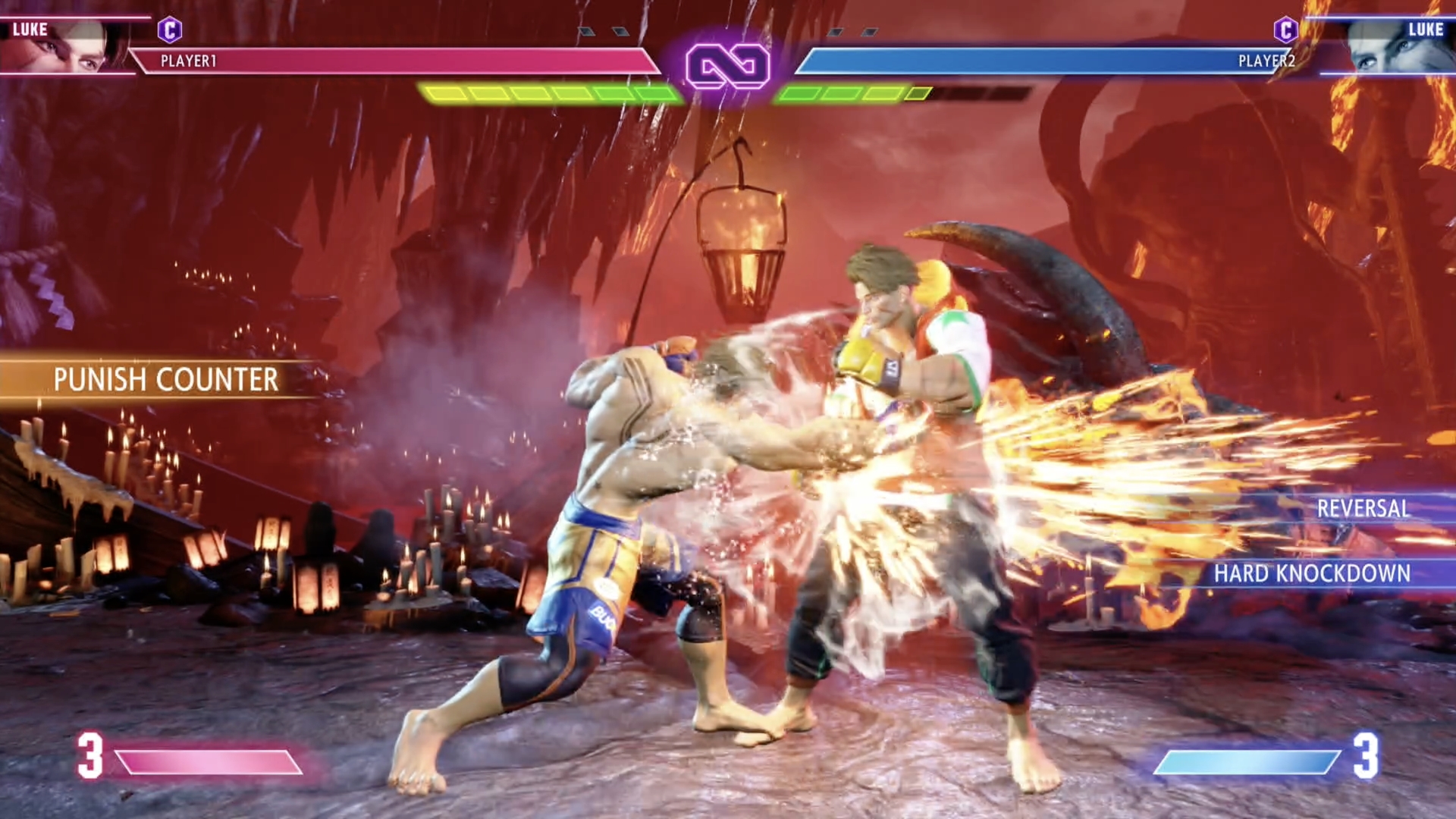 ルークのしゃがみ中P（6フレーム技）で反撃可能