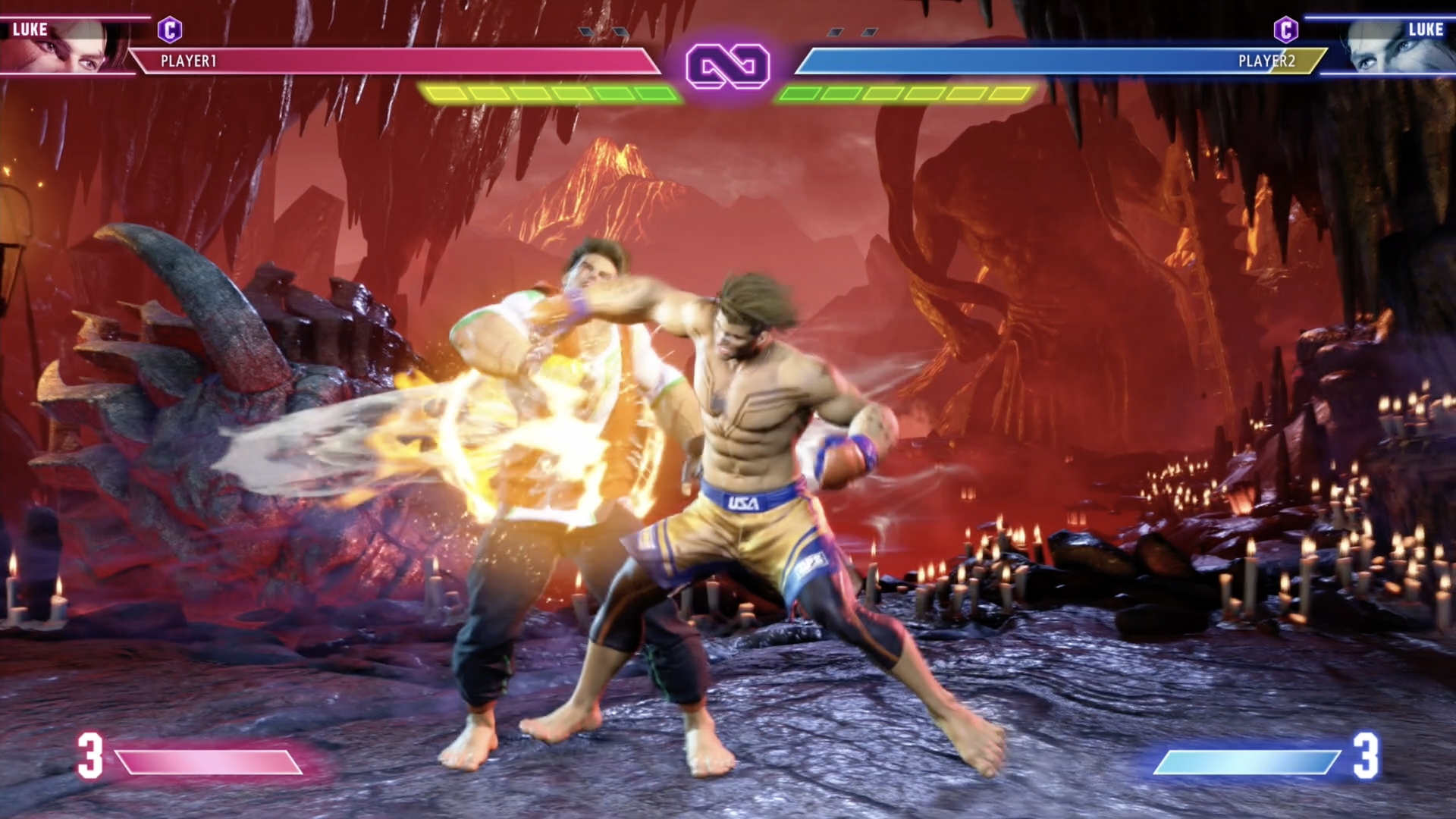 強Pから弱フラッシュナックルが繋がるように