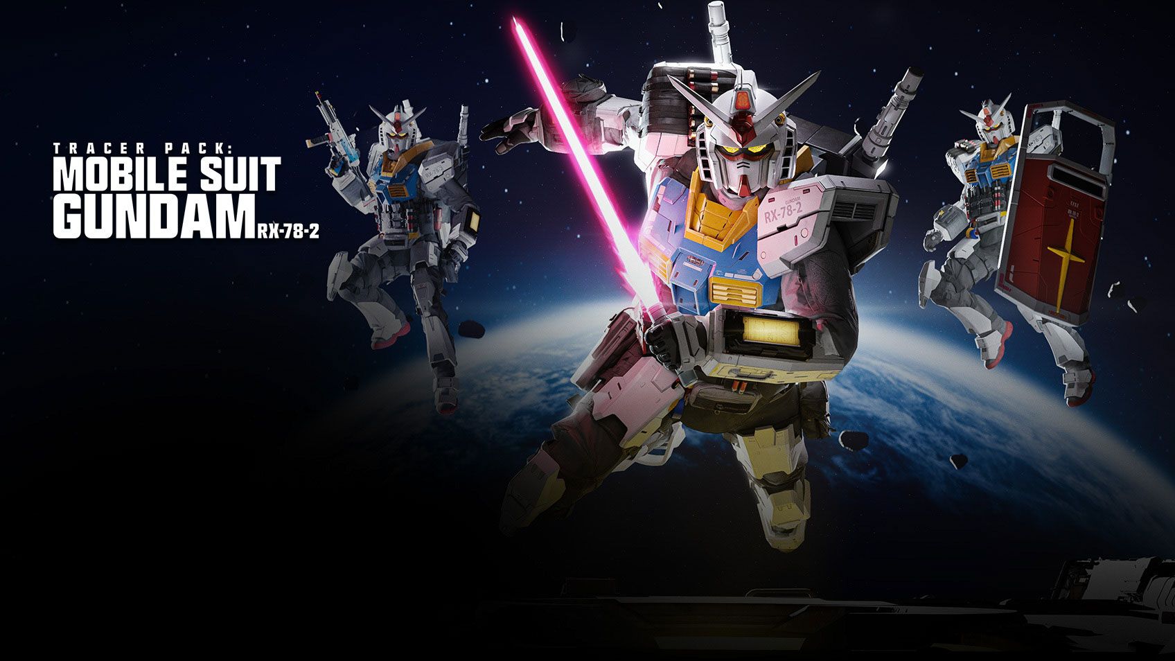 「RX-78-2 ガンダム」、「MS-06S ザクII」、「XVX-016 ガンダム・エアリアル」の3体とコラボレーションする