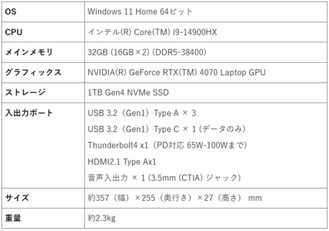 GALLERIA、RTX 4070/4060搭載16インチハイエンドゲーミングノート2機種