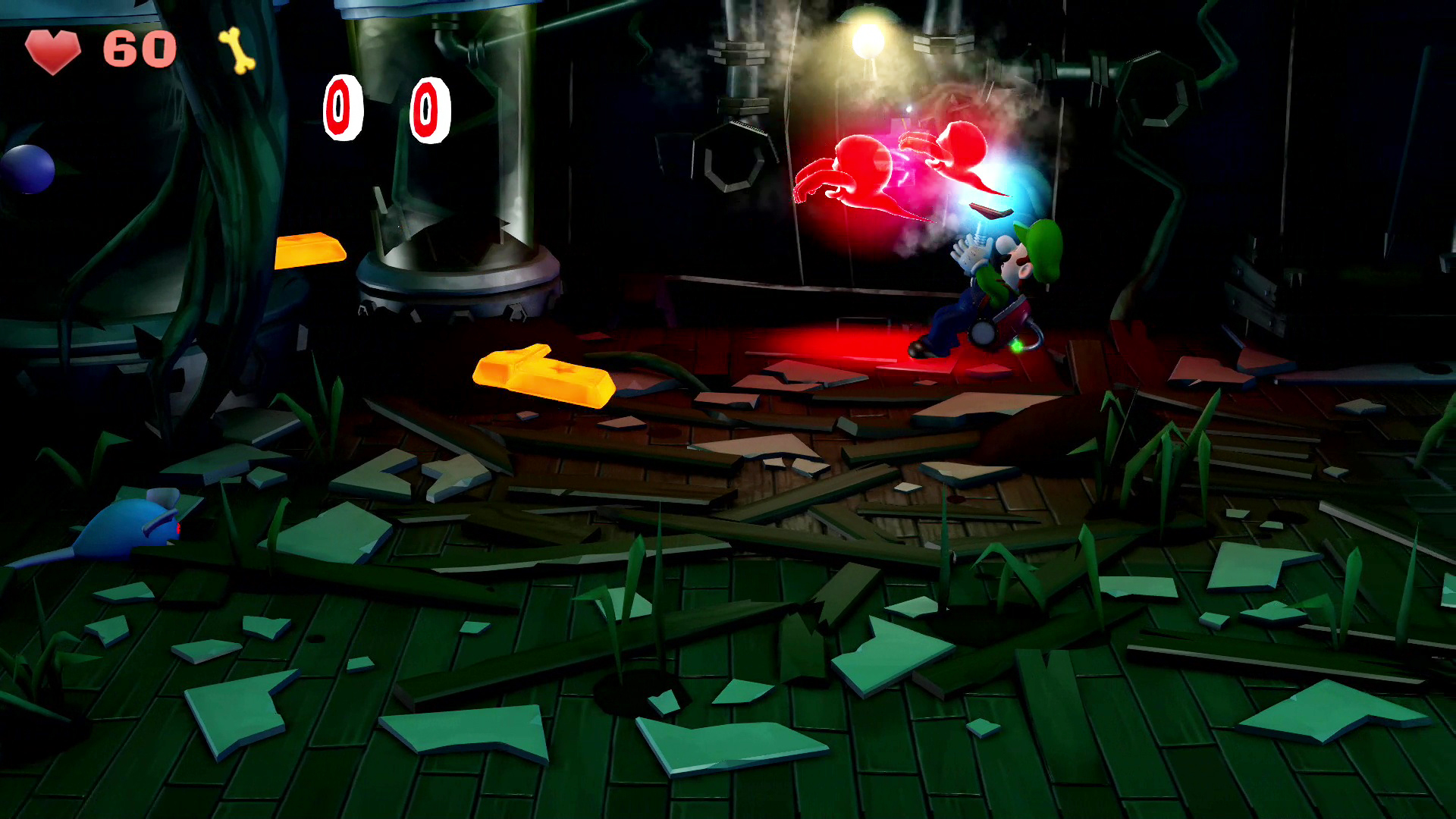 体力が0になるとオバケはオバキュームに吸い込まれていく