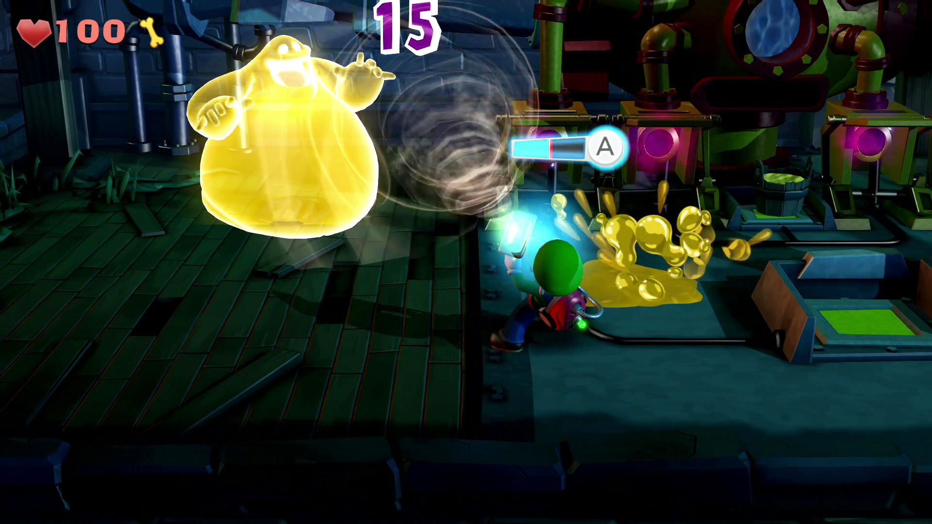 ルイージを困らせるユニークなオバケ達。色と体型で性質を見分けよう。複数の種類がいて、捕獲したものは記録されていく