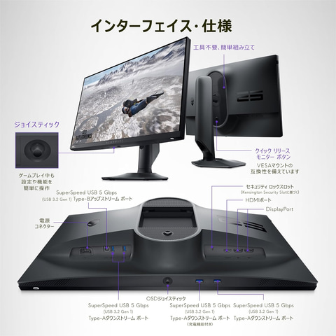 DELLのリフレッシュレート500Hz対応ゲーミングモニター「Alienware