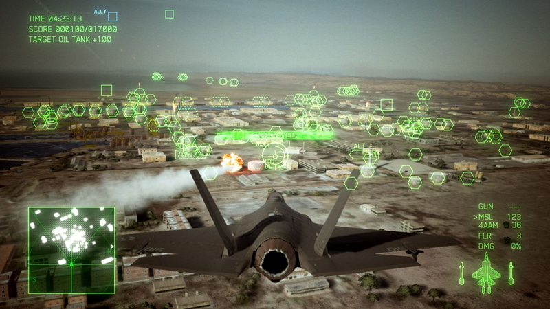 地上の施設を通常ミサイルで攻撃。通常ミサイルでは1つずつ地上の敵を破壊する必要があるが…