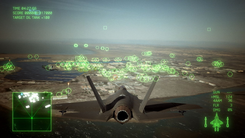 地上の施設を通常ミサイルで攻撃。通常ミサイルでは1つずつ地上の敵を破壊する必要があるが…