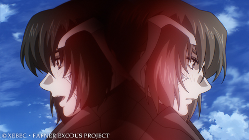 「EXODUS」第9話「英雄二人」から。「真壁一騎」、「皆城総士」による無双シーンで「その時、蒼穹へ」が歌われる