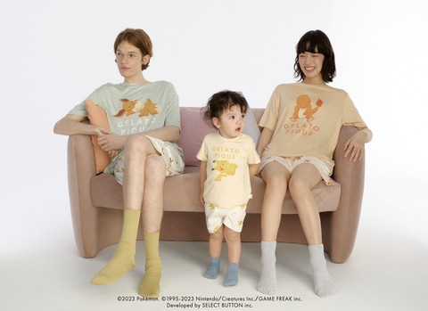 ジェラートピケ ポケモンスリープ カップルセット ポケモンスリープ】【メンズ】接触冷感プリントTシャツ＆ハーフ