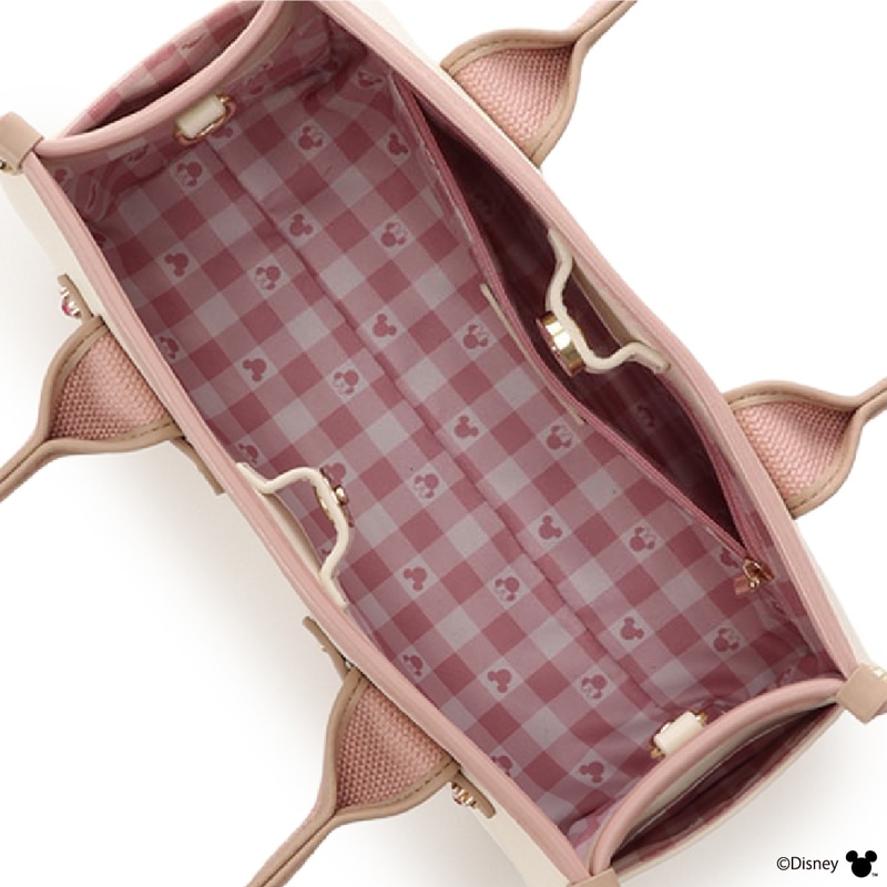 裏地は「ミッキーマウス」「ミニーマウス」のシルエットと、ギンガムチェックのデザイン