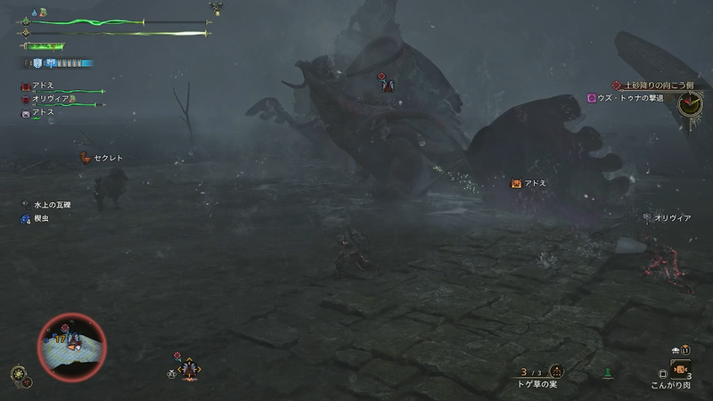 生態系の頂点に君臨するモンスターたちは独自の個性を爆発させたような独特の攻撃を繰り出してくる！ 「ウズ・トゥナ」も同格の「レ・ダウ」とはまた方向性の違う強さとなっていた