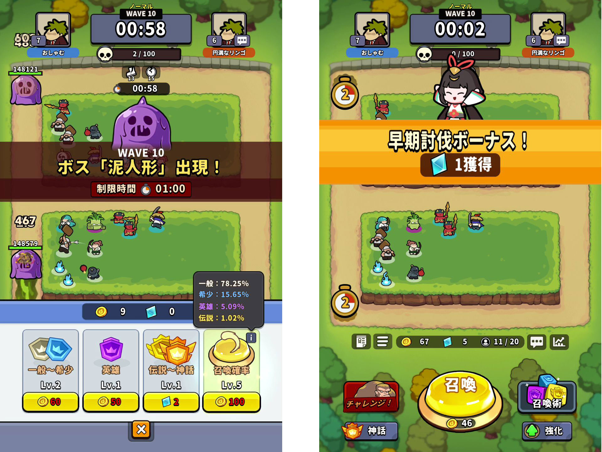 時間内に倒すことができないと、敗北となってゲーム終了だ