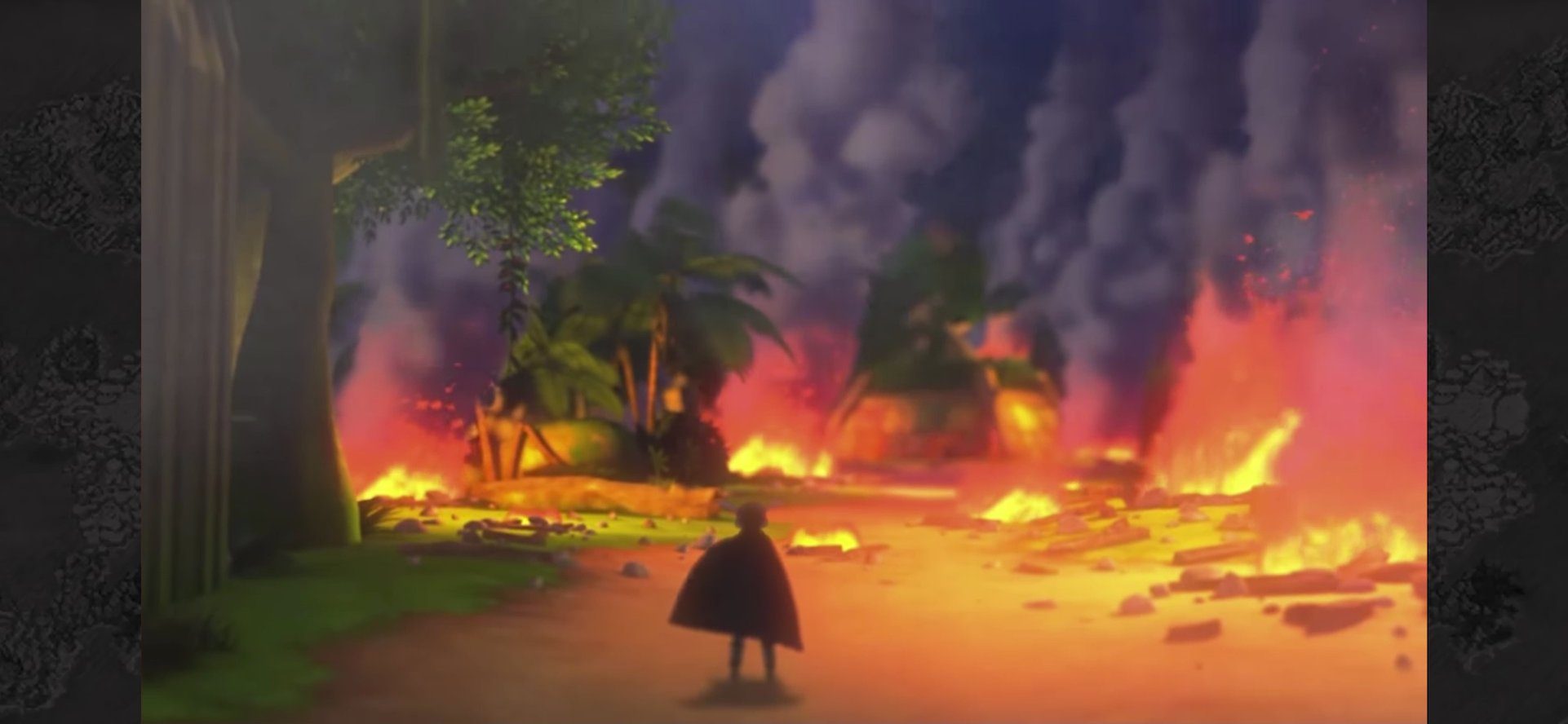 村は滅亡の予言そのままに火に包まれる