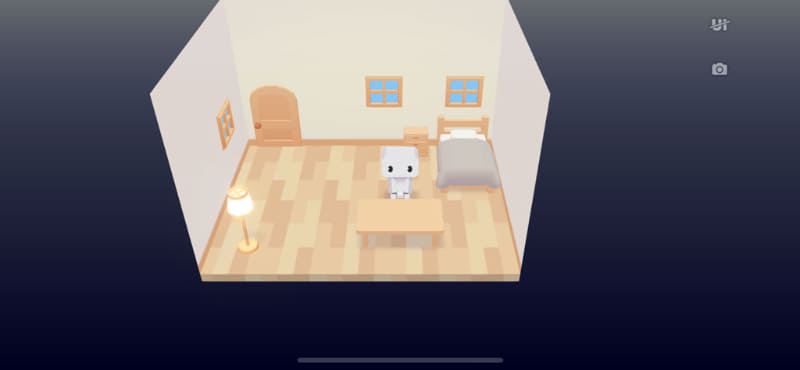 家具を所定の位置に配置すれば終了。もちろん、ベッドで横になることもできるし、椅子に座ることも可能。いろいろとリアクションを楽しんでみるのもおもしろい