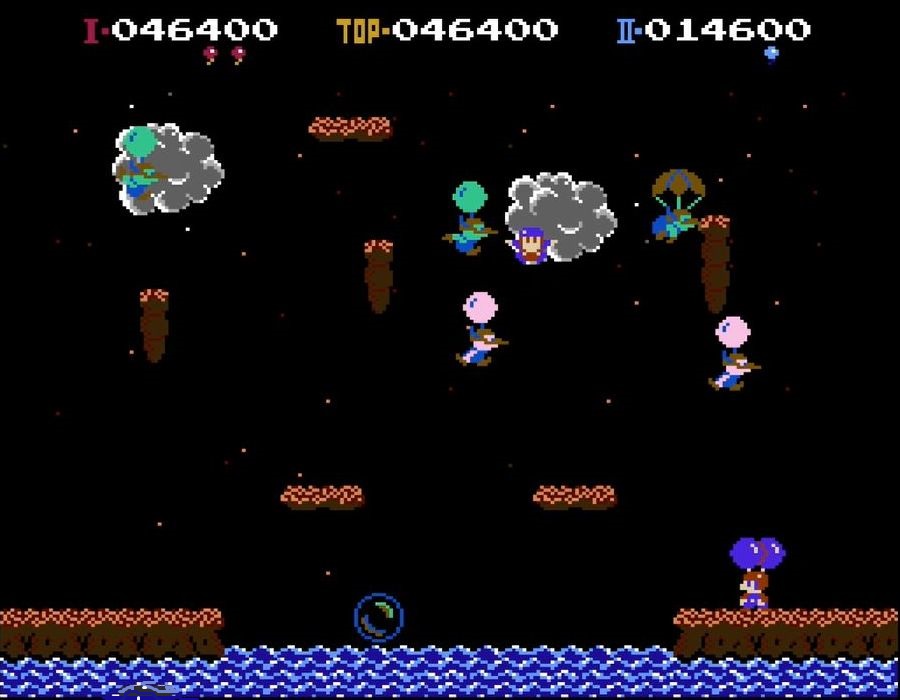 敵に風船を1個割られると上昇力が低下し、2個割られるとミスになる