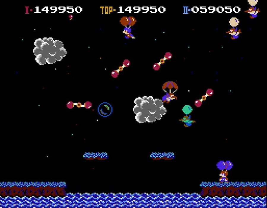 グルグルに巻き込まれると、主人公も敵も予想外の方向に飛ばされる