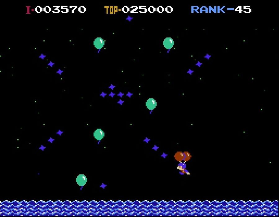 無数の雷が出現する「バルーントリップ」。簡単そうに見えるかもしれないが、これが実に難しい