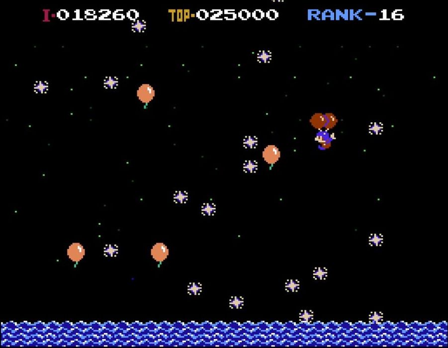 20個連続で風船を割り、ボーナス得点を獲得したときの達成感は格別だ