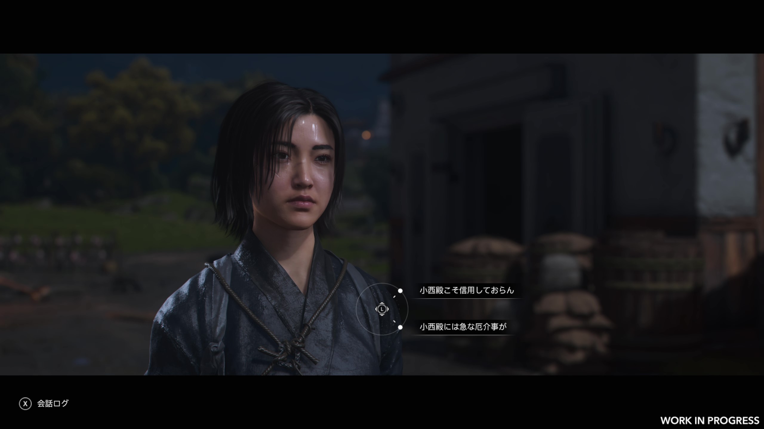 小雨に濡れる奈緒江