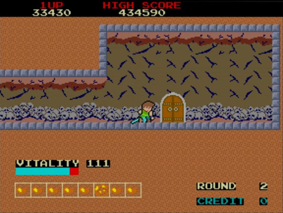 こちらは2段ジャンプから繰り出せる「垂直切り」。着地点に出現したザコ敵を倒すときにも大いに役立つ