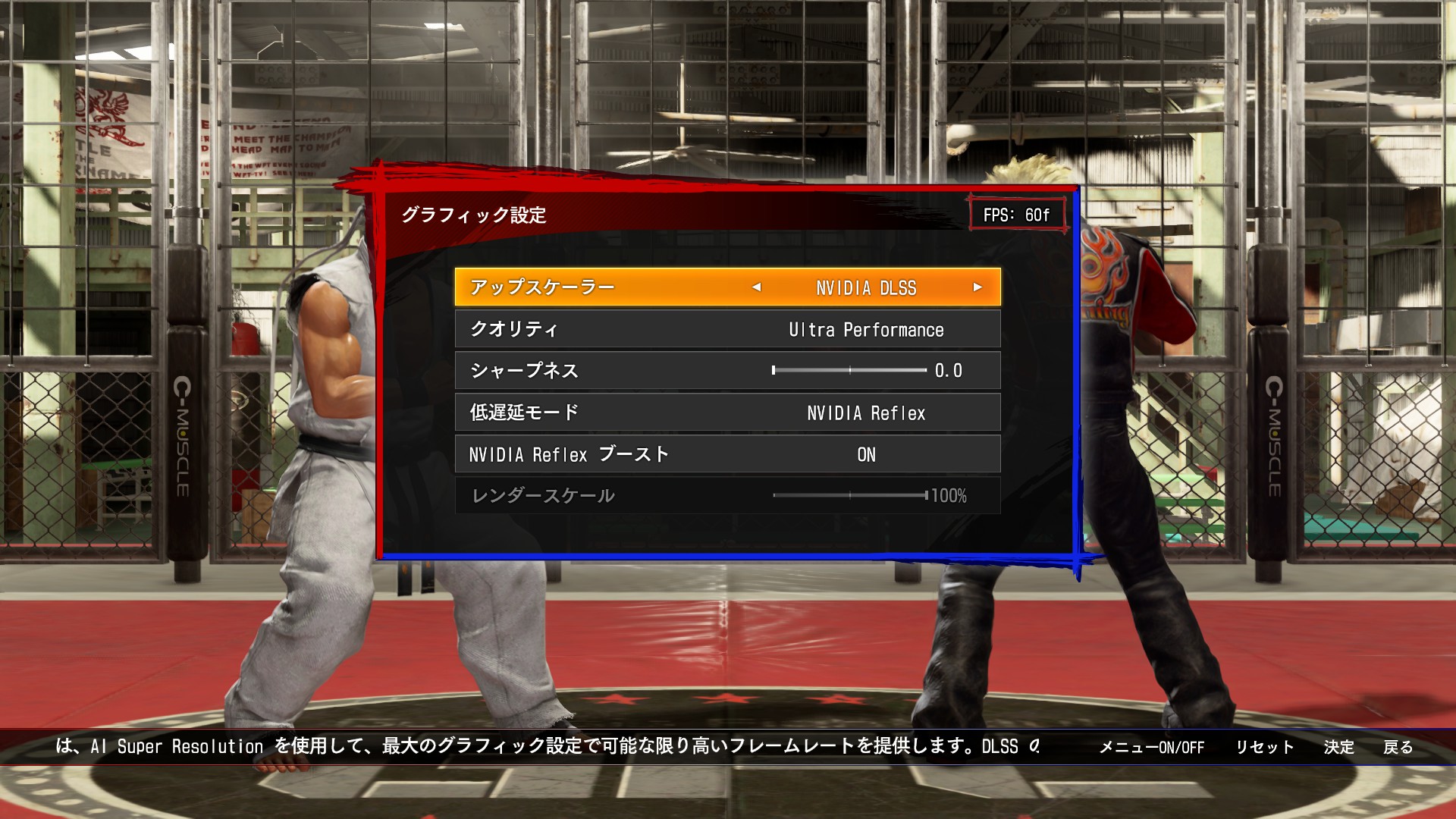 PS4版「VFes」には存在しなかったグラフィック等の描画設定が本作では可能。これによりPCへの負荷を制限すれば、より快適な対戦環境を構築できる。掲載しているものは筆者が設定している描画設定を撮影したもの。このように設定すれば快適な対戦環境も作れるはずなので、各々ベストな設定を見つけてほしい